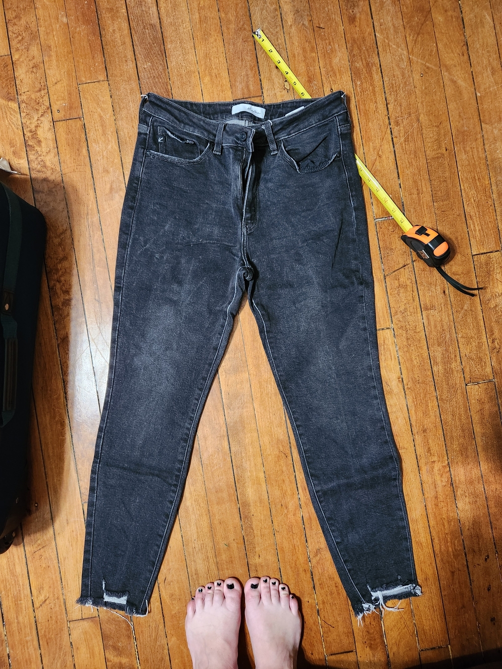 Kancan Women's Black Washed High-Rise Skinny Jeans 13 X 30